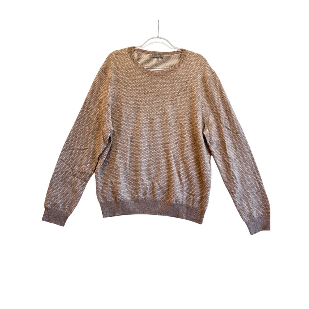 K+J Wool Cashmere Blend Knit Crewneck Sweater Brown Neutral office wear XXL - Picture 2 of 6
